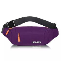Gürteltasche für Damen Multifunktionale Damen-Hüfttasche, klein, leicht, großes Fassungsvermögen (Color : Purple, Size : 14x31x3cm) von GALSOR
