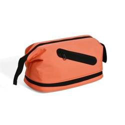 Kosmetiktaschen Reisezubehör-Aufbewahrungstasche for Herren und Damen, tragbare Kosmetiktasche for Geschäftsreisen (Color : Orange, Size : 17.5x14.5x27cm) von GALSOR