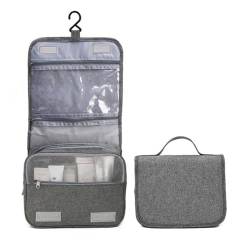 Kosmetiktaschen Tragbare Reise-Hänge-Kulturtasche for Herren, Kosmetik-Aufbewahrungstasche (Color : Grey, Size : L) von GALSOR