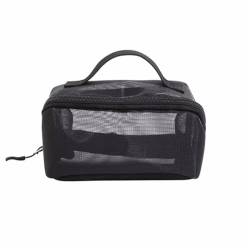 Kosmetiktaschen Transparente Mesh-Reisekosmetik-Organizer-Tasche mit großem Fassungsvermögen, Kulturbeutel (Color : Black, Size : 11x24cm) von GALSOR