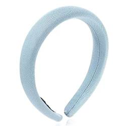 Rutschfester Haarreifen Dame Haarband Französisch Breite Kante Schwamm Stirnband Kopfbedeckung Kopfbedeckung Braut Hochzeit Zubehör Dekor (Color : Blue, Size : 13x3cm) von GALSOR