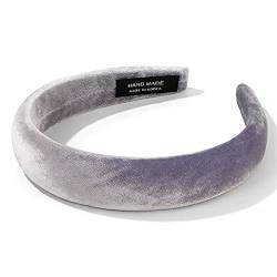 Rutschfester Haarreifen Dame Haarband Herbst und Winter Retro Samt Schwamm Haarbänder for Frauen breite schlichte Stirnbänder (Color : Purple, Size : 12.5x3cm) von GALSOR