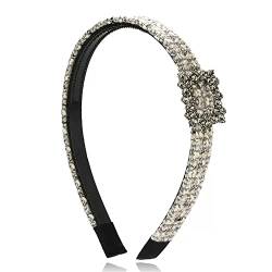 Rutschfester Haarreifen Dame Haarband Koreanischen Stil Elegante Heraus Strass Stirnband Anti-rutsch Druck Haar Dünne Kante Stirnband (Color : Bianco, Size : 12.2x2.9cm) von GALSOR