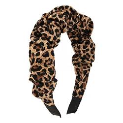 Rutschfester Haarreifen Damen-Haarband, Leopardenmuster, gerüscht, breites Haarband, modisch, lässig und vielseitig, cooles Haar-Accessoire von GALSOR