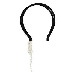 Rutschfester Haarreifen Damen-Haarband, Samt, schmal, doppelsträngig, künstliche Perlen-Haarband von GALSOR