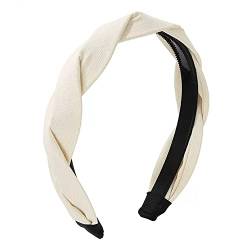 Rutschfester Haarreifen Damen-Haarband, französisches Vintage-Außenhaarband for Frauen, um die Höhe des Totenkopf-Haarschmucks zu erhöhen (Color : Beige, Size : 12x3.4cm) von GALSOR