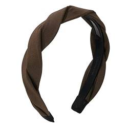 Rutschfester Haarreifen Damen-Haarband, französisches Vintage-Außenhaarband for Frauen, um die Höhe des Totenkopf-Haarschmucks zu erhöhen (Color : Dark Curry, Size : 12x3.4cm) von GALSOR