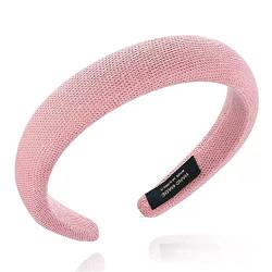 Rutschfester Haarreifen Damen-Haarband, koreanischer Stil, breiter Rand, Schwamm-Haarband, hohes Totenkopf-Top, gepresstes Haar-Stirnband (Color : Dark Pink, Size : 12x2.3cm) von GALSOR