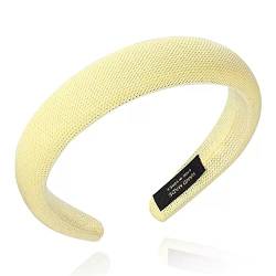 Rutschfester Haarreifen Damen-Haarband, koreanischer Stil, breiter Rand, Schwamm-Haarband, hohes Totenkopf-Top, gepresstes Haar-Stirnband (Color : Yellow, Size : 12x2.3cm) von GALSOR