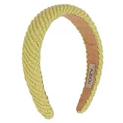 Rutschfester Haarreifen Damen-Haarband, schlicht, einfarbig, breites Haarband, Retro-Webart, modischer Haarschmuck (Color : Grün, Size : 12x4cm) von GALSOR