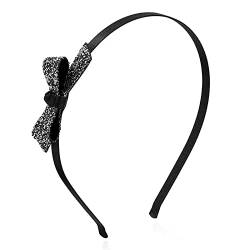 Rutschfester Haarreifen Damen-Haarband, schwarze Strass-Schleifen-Haarbänder, einfach und vielseitig, Haar-Accessoires-Stirnband von GALSOR