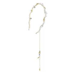 Rutschfester Haarreifen Künstliches Perlen-Fransen-Haarband, Weibliches Retro-Französisches Sommer-Mori-Haar-Accessoire von GALSOR