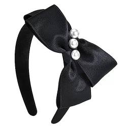 Rutschfester Haarreifen Schwarzes Perlen-Haarband Mit Unregelmäßiger Schleife For Prinzessinnen-Hochzeits-Braut-Kopfschmuck von GALSOR