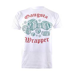 GAME ON Herren Gangsta Wrapper T-Shirt, weiß, XL von GAME ON