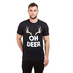 GAME ON Herren Oh Deer T-Shirt, Schwarz, L von GAME ON