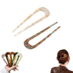 U-förmige Damen-Haarnadeln, Haarspangen, Französische U-förmige Haarnadel mit zwei Zinken, Elegante Haaraccessoires für Damen (A+D) von GAMIRA