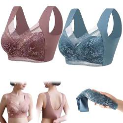 GANDUS Wmbra Haltungskorrigierender BH, Wmbra Full Coverage Support BH, Summer Ice Silk Traceless Sport-BH (2pcs/L,4XL) von GANDUS