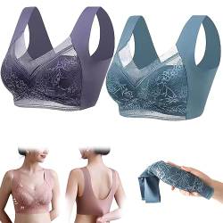 GANDUS Wmbra Haltungskorrigierender BH, Wmbra Full Coverage Support BH, Summer Ice Silk Traceless Sport-BH (2pcs/N,L) von GANDUS