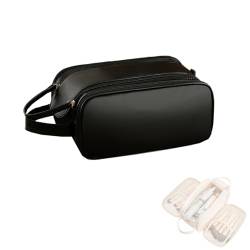Luxorluxe Make-up-Tasche, Luxor Luxe Reise-Kosmetiktasche mit großem Fassungsvermögen, dreilagige Make-up-Reisetasche aus PU-Leder, tragbare Aufbewahrungstasche (one Size,A) von GANDUS