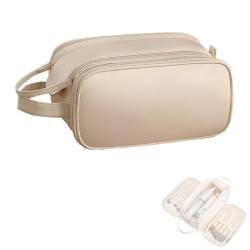 Luxorluxe Make-up-Tasche, Luxor Luxe Reise-Kosmetiktasche mit großem Fassungsvermögen, dreilagige Make-up-Reisetasche aus PU-Leder, tragbare Aufbewahrungstasche (one Size,C) von GANDUS