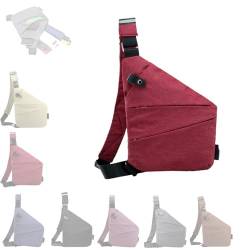 Wander Plus Anti-Diebstahl-Tasche, Anti-Diebstahl-Reisetasche, schmale Umhängetasche für Damen und Herren, Umhängetasche (Left-B,One Size) von GANDUS