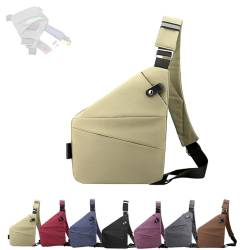 Wander Plus Anti-Diebstahl-Tasche, Anti-Diebstahl-Reisetasche, schmale Umhängetasche für Damen und Herren, Umhängetasche (Right-A,One Size) von GANDUS