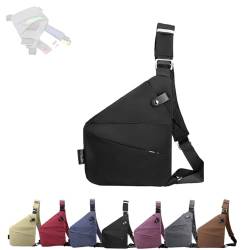 Wander Plus Anti-Diebstahl-Tasche, Anti-Diebstahl-Reisetasche, schmale Umhängetasche für Damen und Herren, Umhängetasche (Right-D,One Size) von GANDUS
