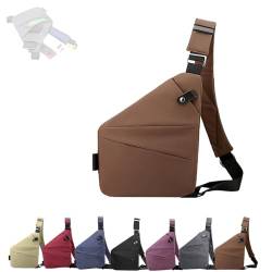 Wander Plus Anti-Diebstahl-Tasche, Anti-Diebstahl-Reisetasche, schmale Umhängetasche für Damen und Herren, Umhängetasche (Right-G,One Size) von GANDUS