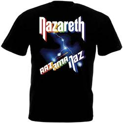 Men's Nazareth Razamanaz t-Shirt Hard Rock Band Black Navy Purple All T-Shirt Black XXL von GANGSHI