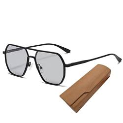 GANMFOYC Sonnenbrille Herren Damen polarisierte Sonnenbrille - Polarisierte Sonnenbrille Aluminium Magnesium Tages- und Nachtfarbwechselbrille, Inklusive Brillenetui aus Spiegeltuch von GANMFOYC