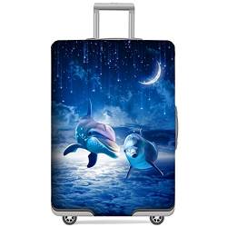 GANNEPIE Koffer Abdeckung Waschbare Reise Gepäck Schutz Anti-Kratzer Delphin Gedruckte Gepäck Abdeckung für 19-21 Zoll von GANNEPIE