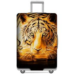 GANNEPIE Koffer Abdeckung Waschbare Reise Gepäck Schutz Anti-Kratzer Tiger Gedruckte Gepäck Abdeckung für 19-21 Zoll von GANNEPIE