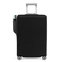 Reisegepäck-Abdeckung, Pull Case Elastischer Ärmel, passend für 45,7-81,3 cm, Bedruckt Schwarz mit Tasche, M(22-25 inch Luggage) von GANNEPIE