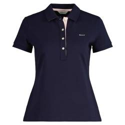 GANT Damen Contrast Collar SS Pique Polo, Evening Blue, Large von GANT