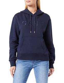 GANT Damen D2. Tonal Hoodie Kapuzenpullover, Evening Blue, M von GANT