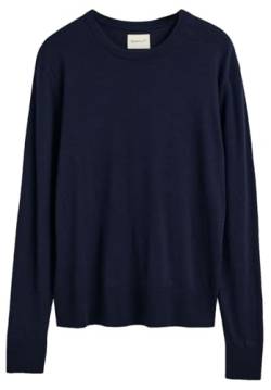 GANT Damen FINE Knit C-Neck Pullover, Evening Blue, Medium von GANT