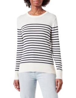 GANT Damen FINE Knit Striped C-Neck Pullover, Cream, M von GANT