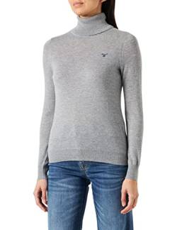 GANT Damen MD. Extrafine Lambswool Rollneck Pullover, Grey Melange, L von GANT