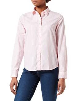 GANT Damen REG Broadcloth Striped Shirt Bluse, Preppy PINK, 40 von GANT