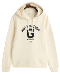 GANT Damen REG Logo Hoodie Kapuzenpullover, Cream, 38 von GANT