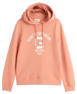 GANT Damen REG Logo Hoodie Kapuzenpullover, Peachy PINK, XL von GANT