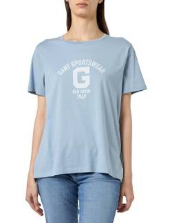 GANT Damen REG Logo SS T-Shirt, Dove Blue, Medium von GANT