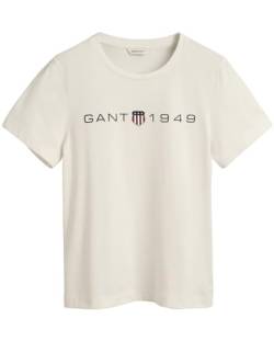 GANT Damen REG Printed Graphic T-Shirt, Eggshell, Large von GANT