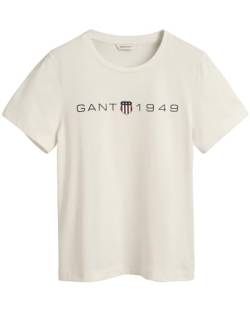 GANT Damen REG Printed Graphic T-Shirt, Eggshell, Small von GANT