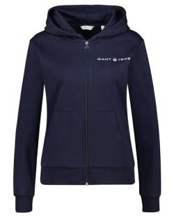 GANT Damen REG Printed Graphic Zip Hood Kapuzenpullover, Evening Blue, L von GANT