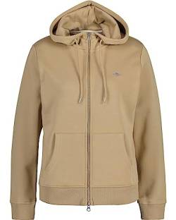 GANT Damen Rel Shield Full Zip Hoodie Kapuzenpullover, Dark Khaki, L EU von GANT