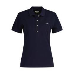 GANT Damen Slim Sheild Cap Sleeve Pique Polo, Evening Blue, Large von GANT