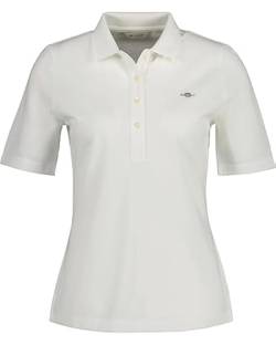 GANT Damen Slim Shield SS Pique Polo Polohemd, Eggshell, XL von GANT