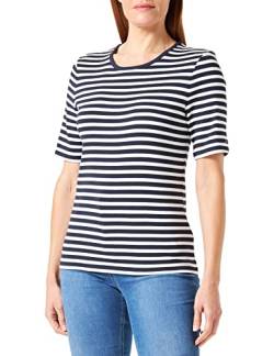 GANT Damen Slim Striped 1x1 Rib T-shirt T Shirt, Evening Blue, L EU von GANT