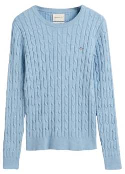 GANT Damen Stretch Cotton Cable C-Neck Pullover, Dove Blue, S von GANT